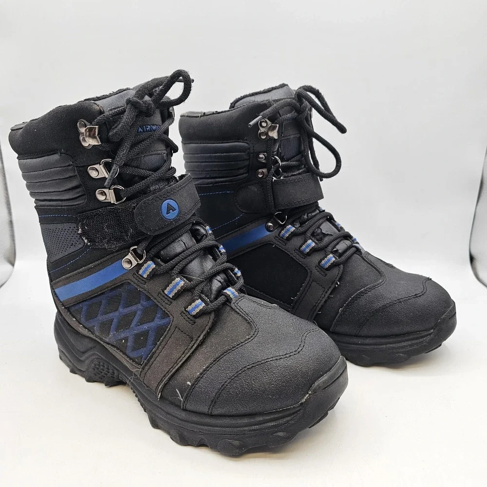 Airwalk Snow Boots Mens Size 7 Black Synthetic Insulated Winter Lace Up Outdoor